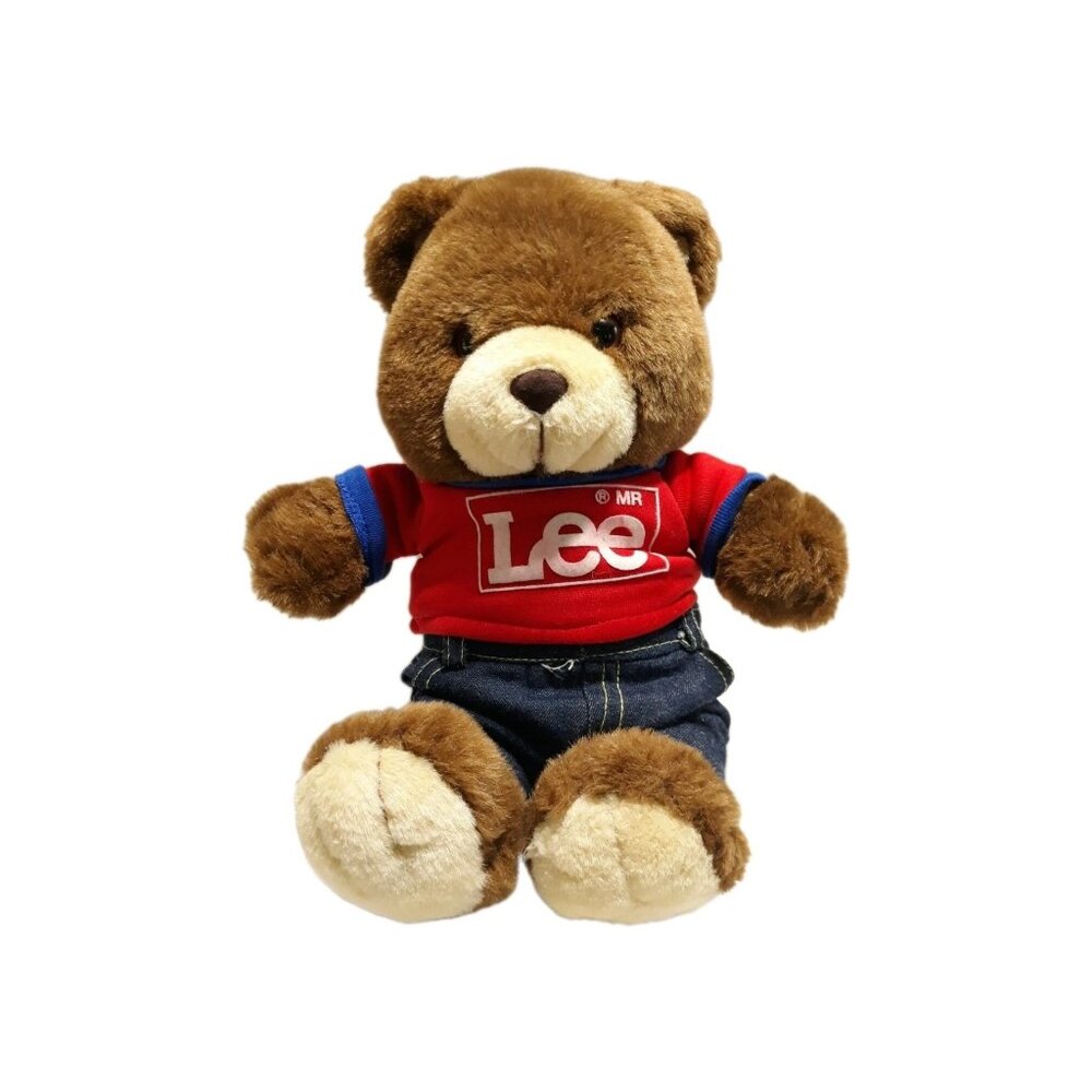 M.R. Lee Teddy Bear Red Shirt Denim Jeans Plush 12" Stuffed Animal